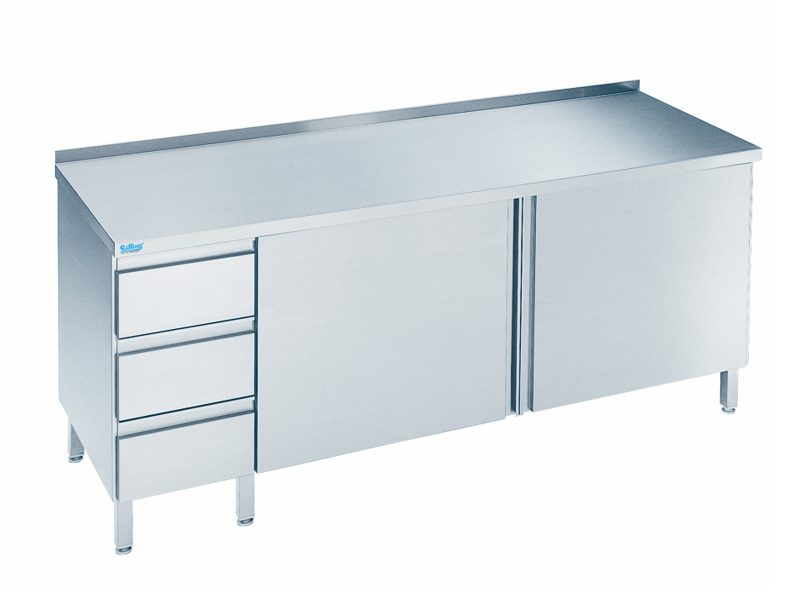 rilling stół nierdzewny z szufladami